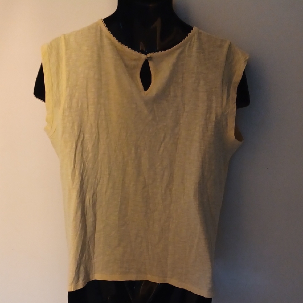 NWT Lucky Brand Cream Sleeveless Blouse with Lace - Picture 7 of 9